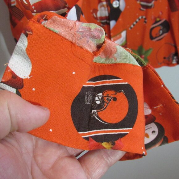 NFL Mens XL Cleveland Browns Christmas Long Sleeve Viscose Orange Novelty Shirt - Picture 8 of 11